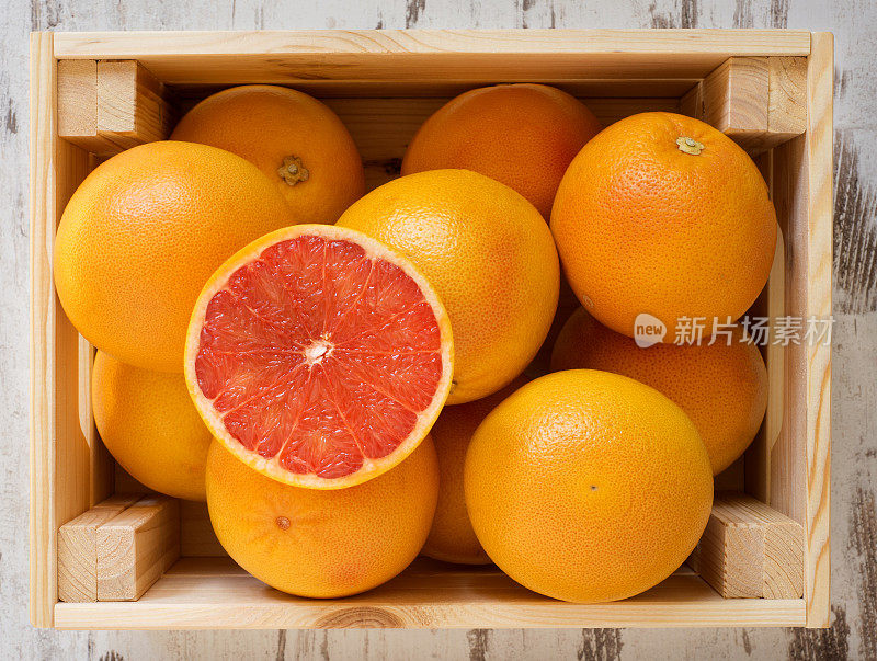 Fresh ruby red grapefruit